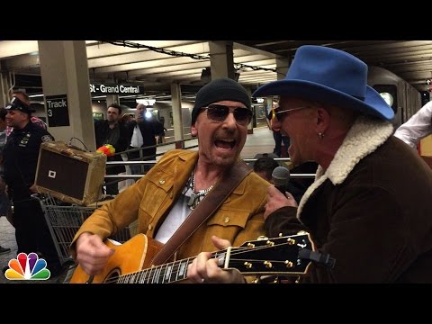 U2 Busks in NYC Subway in Disguise