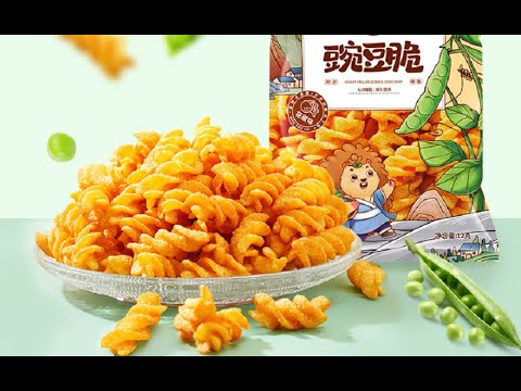 , title : 'Crispy pea crackers twist chips snacks production line 台湾可乐果豌豆脆生产线'