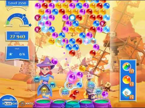 Bubble Witch 2 Saga Level 2550 with no booster & 4 bubbles left