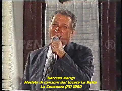 Inedito Narciso Parigi  medley di canzoni live - La Baita - La Consuma Firenze. 1990