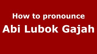 How to pronounce Abi Lubok Gajah