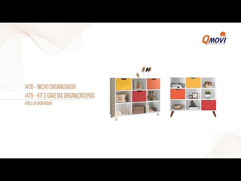 Video thumbnail of Organizador Infantil 9 Nichos com Rodízio Doce Sonho Qmovi