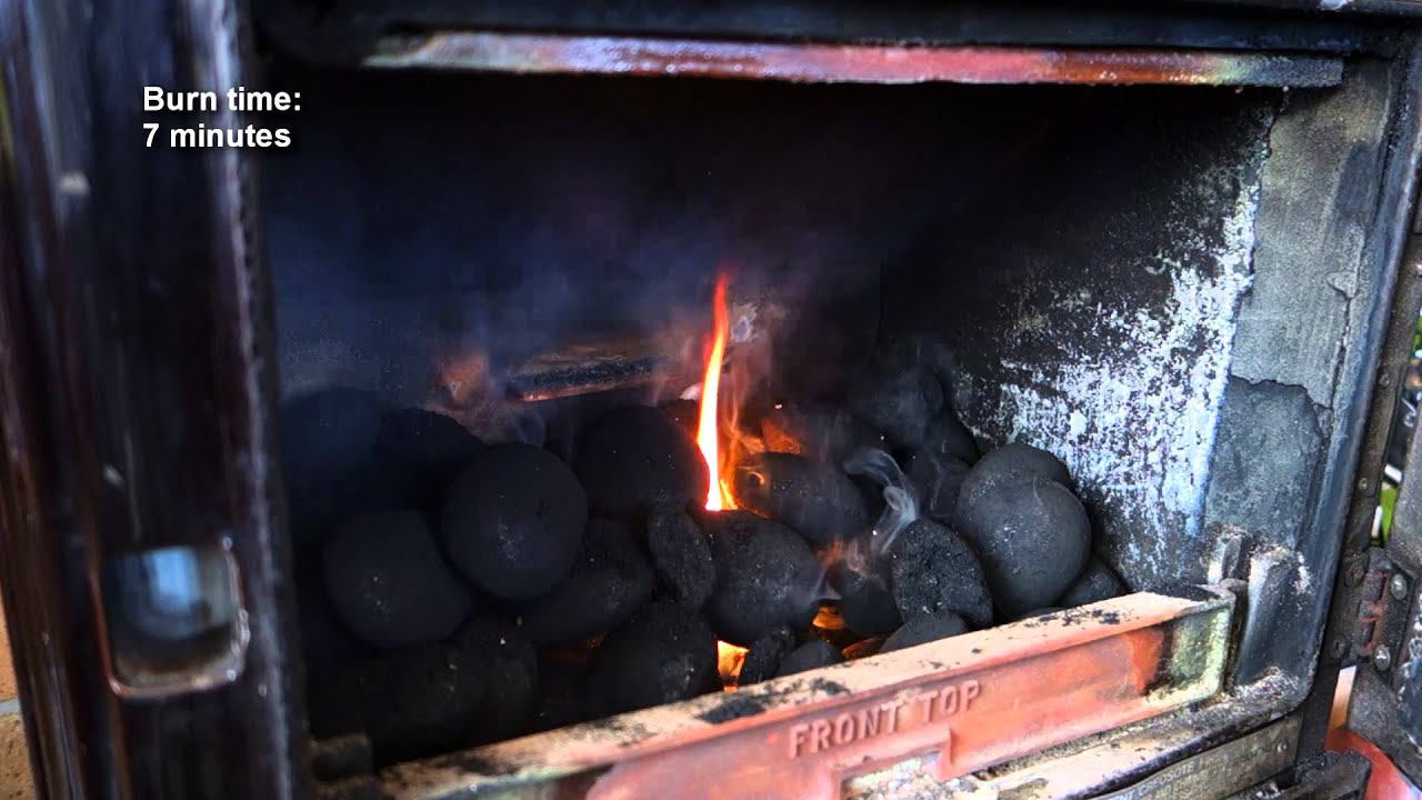 Lighting a smokeless coal fire with two kindling pieces and one firelighter