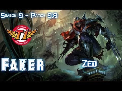 SKT T1 Faker ZED vs AKALI Mid - Patch 9.8 KR Ranked
