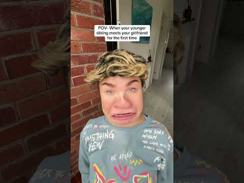 When your younger sibling meets your girlfriend for the first time 😂#shorts