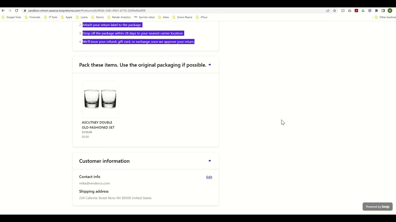 Loop admin demo by Render