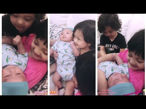 Arsy n Arsya rebutan gendong baby Darka Anaknya Kk Lina 😍😘