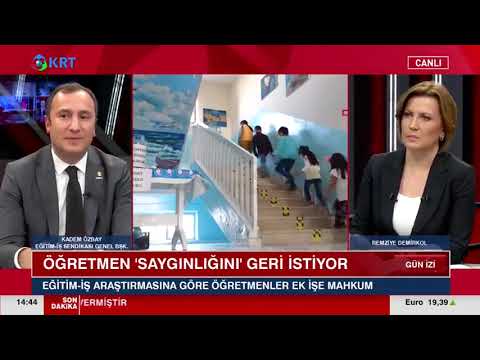 Genel Başkanımız Kadem Özbay, KRT Tv`de Remziye Demirkol`un hazırlayıp sunduğu Gün İzi programına canlı yayın konuğu oldu; 24 Kasım Öğretmenler Günü’nde, eğitim emekçilerinin sorunlarına dikkat çekti.	 | EĞİTİM İŞ