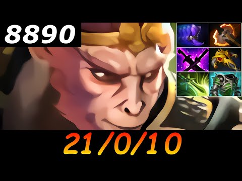 Dota 2 Monkey King 8890 MMR 21/0/10 (Kills/Deaths/Assists) Ranked Full Gameplay