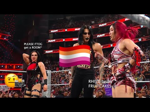 rhea ripley & iyo sky being 2 fruitcakes and making everyone third wheel 🙈🏳️‍🌈