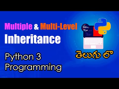 Multiple And Multilevel Inheritance Python Tutorials Python For Data Science Telugu