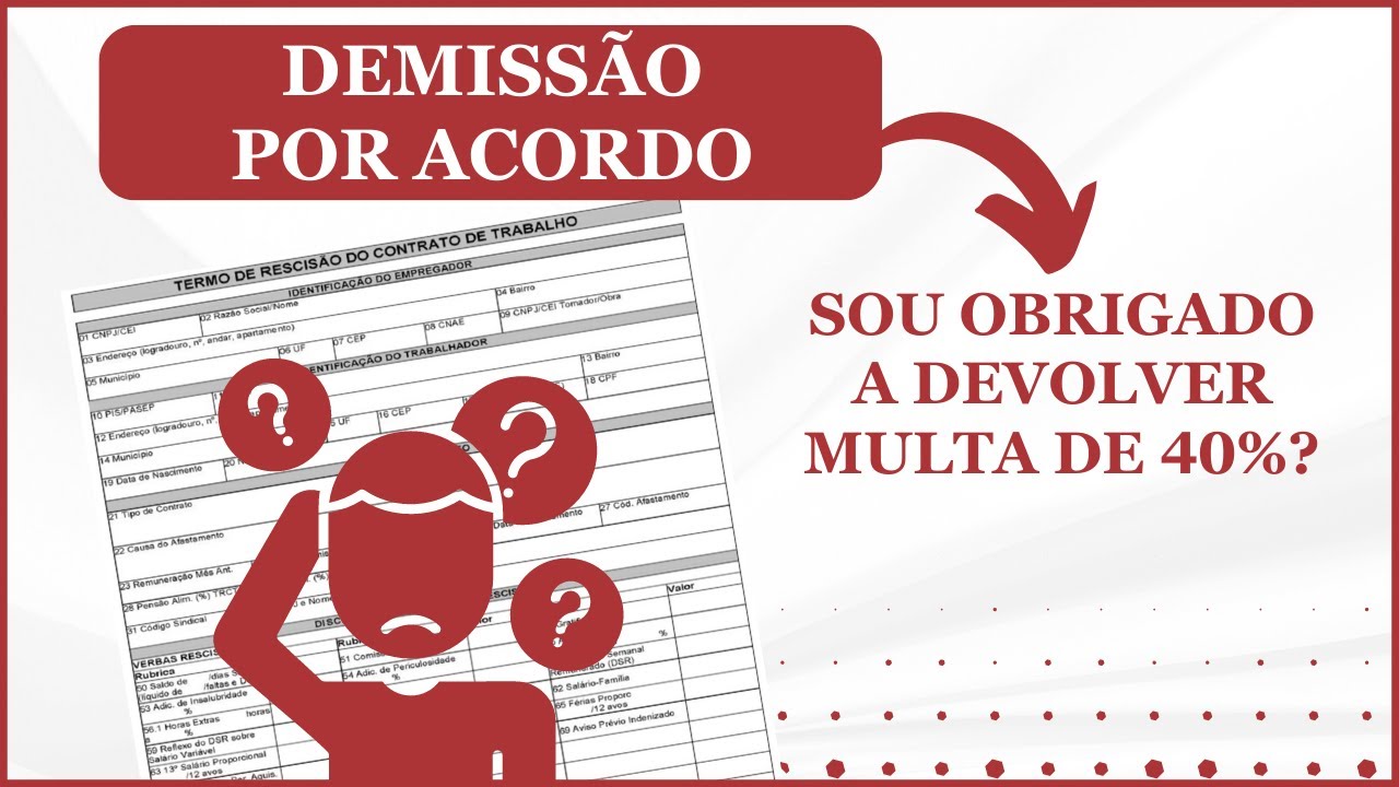 Demissão Por Acordo em Rescisão Trabalhista - Como funciona ?!  2024