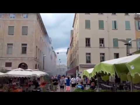 Russians hooligans attacked the English fans 10 06 2016