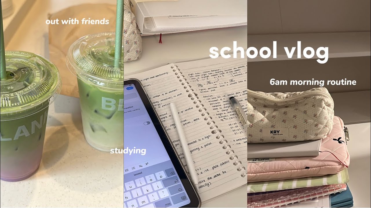 school vlog ·˚ ༘ | waking up at 6am, daily routine, school days, studying