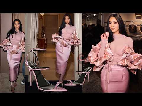 Kim Kardashian Stuns in Pink Saint Laurent Heels at NikeSkims Paris Pop Up Launch