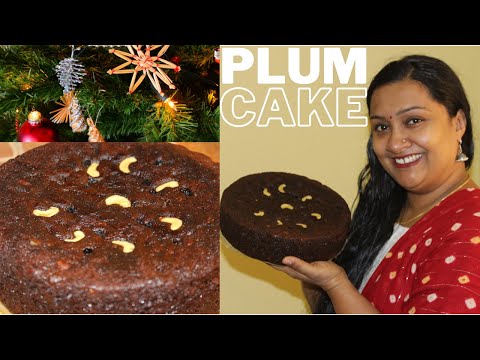 Plum cake without Alcohol//Christmas cake with wine/fruit juice//Moist Plum Cake with Wine