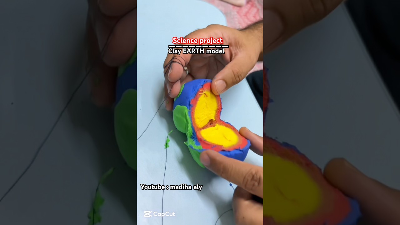 Clay Earth model science project class 5 #scienceproject #clayearthmodel #ytshorts