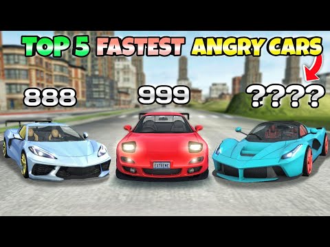 Top 5 fastest angry cars😈||Part 3|| Extreme car driving simulator🔥||
