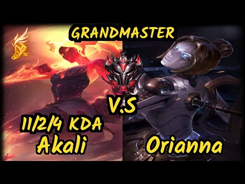 PNGS Baca (AKALI) vs ORIANNA - 11/2/4 KDA MID GAMEPLAY - EUW Ranked GRANDMASTER