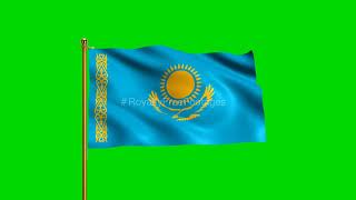 Kazakhstan National Flag | World Countries Flag Series | Green Screen Flag | Royalty Free Footages