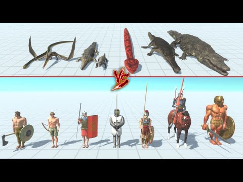 Reptile Vs Ancient Humans | ARBS - Animal Revolt Battle Simulator