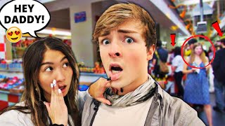 calling him DADDY in PUBLIC to see his reaction... (WE GOT KICKED OUT)