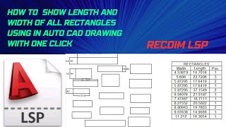 How to show width and length of rectangles in table(RECDIM LSP)