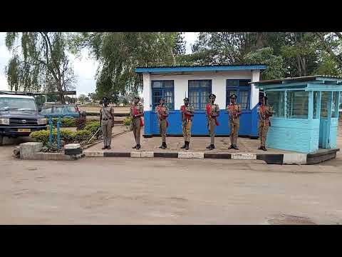 Malawi Police Present Arms Salute