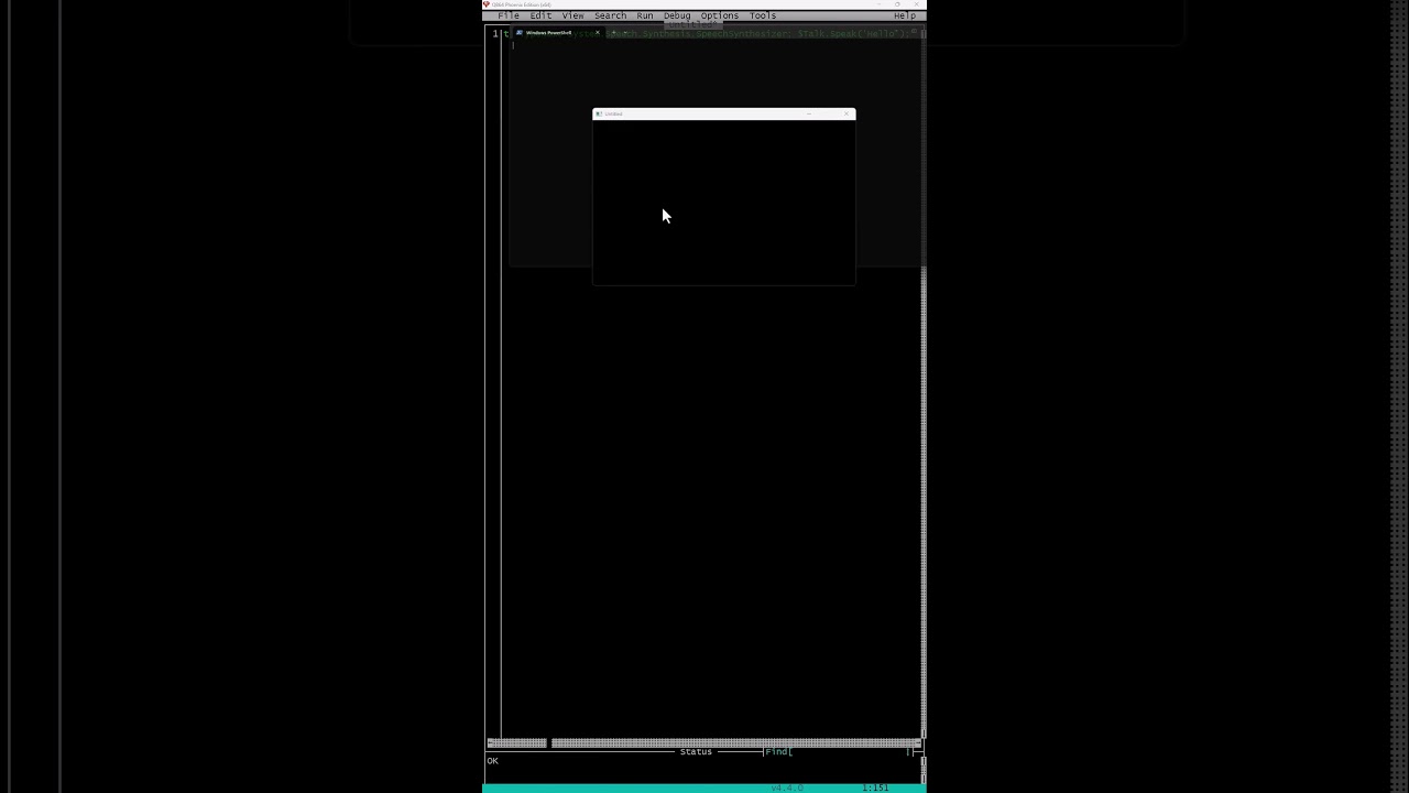 Text To Speech Windows Shell Programming QB64 Short 16 QB64PE TTS