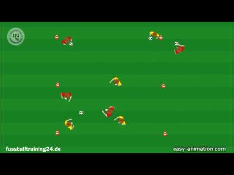 Fussballtraining in Kleingruppen - Doppelpass Endlosform