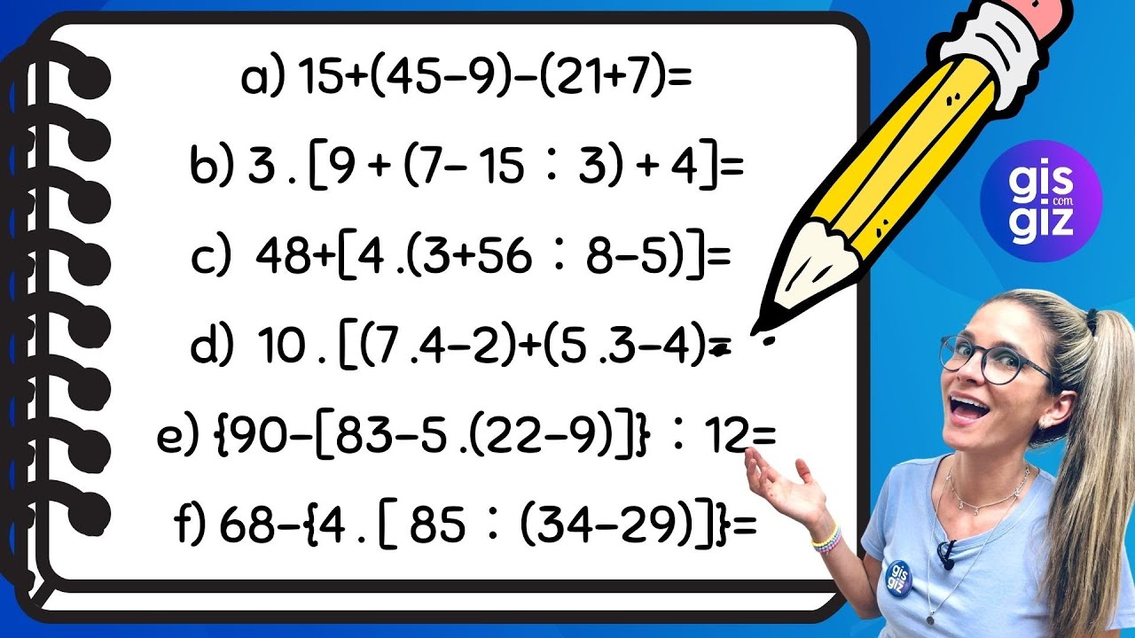 EXPRESSÕES NUMÉRICAS - EXERCÍCIOS \Prof. Gis/ MATEMÁTICA BÁSICA
