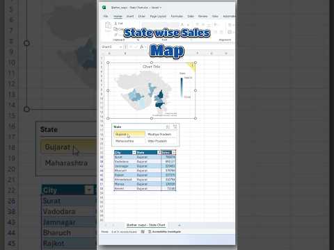 Excel Map Chart Trick You Didn’t Know! 💡 | State-wise Sales