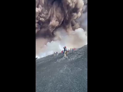 Mount Etna Volcano Erupts,  Sends Tourists Running