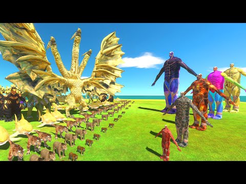 Colossal Titan Of Evolution VS Yellow Team - Animal Revolt Battle Simulator