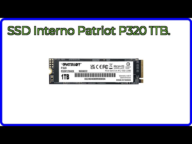 Vídeo relacionado con Patriot P320 512GB SSD Interno - NVMe PCIe Gen 3x4 - M.2 2280 - Unidad de Estado Sólido - P320P480GM28