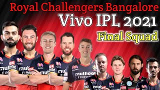 Vivo IPL 2021 Royal Challengers Bangalore Full Squad || RCB Final Squad Ipl 2021 || Glenn Maxwell