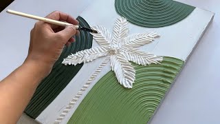 How To Draw a Palm Tree With Texture Paste | Minimal textured art on canvas | Wall Art Painting