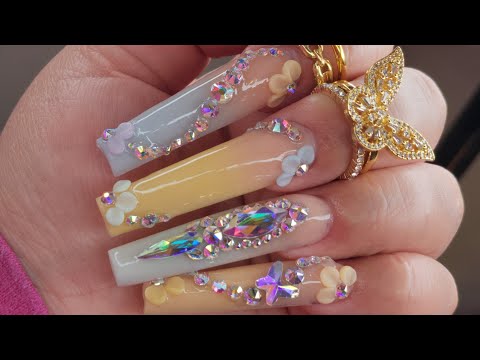 Pastel ombre w/ 3d flowers | start to  finish