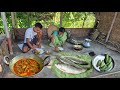SMALL FISH Curry Parwal Cooking And Eating By Village Mother And Son