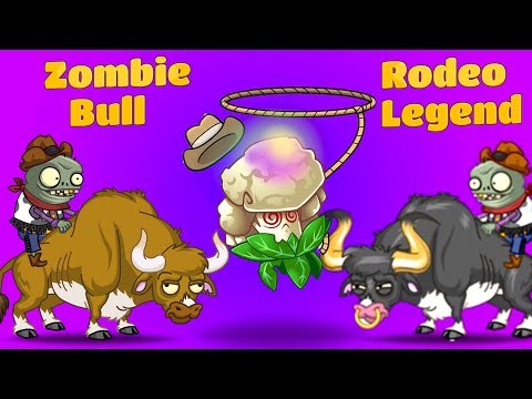 Plants vs Zombies 2 Every Plant Power Up vs Rodeo Legend Zombie and Zombie Bull vs Zombies PVZ 2