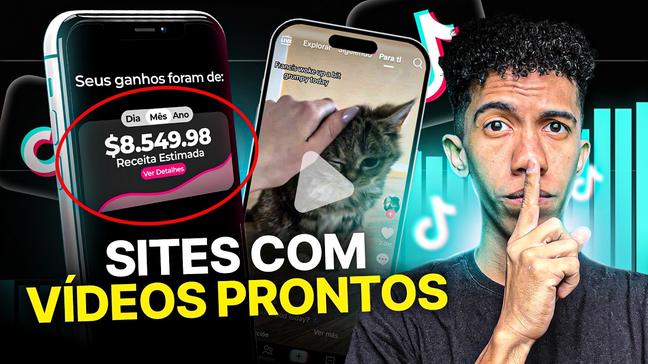 5 Sites incríveis com VÍDEOS prontos PARA MONETIZAR QUALQUER TIKTOK! 2025