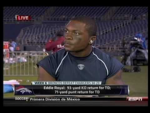 ESPN Broncos Chargers Postgame Interview With  Eddie Royal