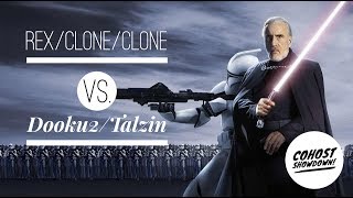 eRex & Clone Trooper & Clone Tropper vs eCount Dooku & eMother Talzin