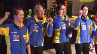 preview picture of video 'Swedish Team Sings - 2010 Ford World Women's Curling Championship'