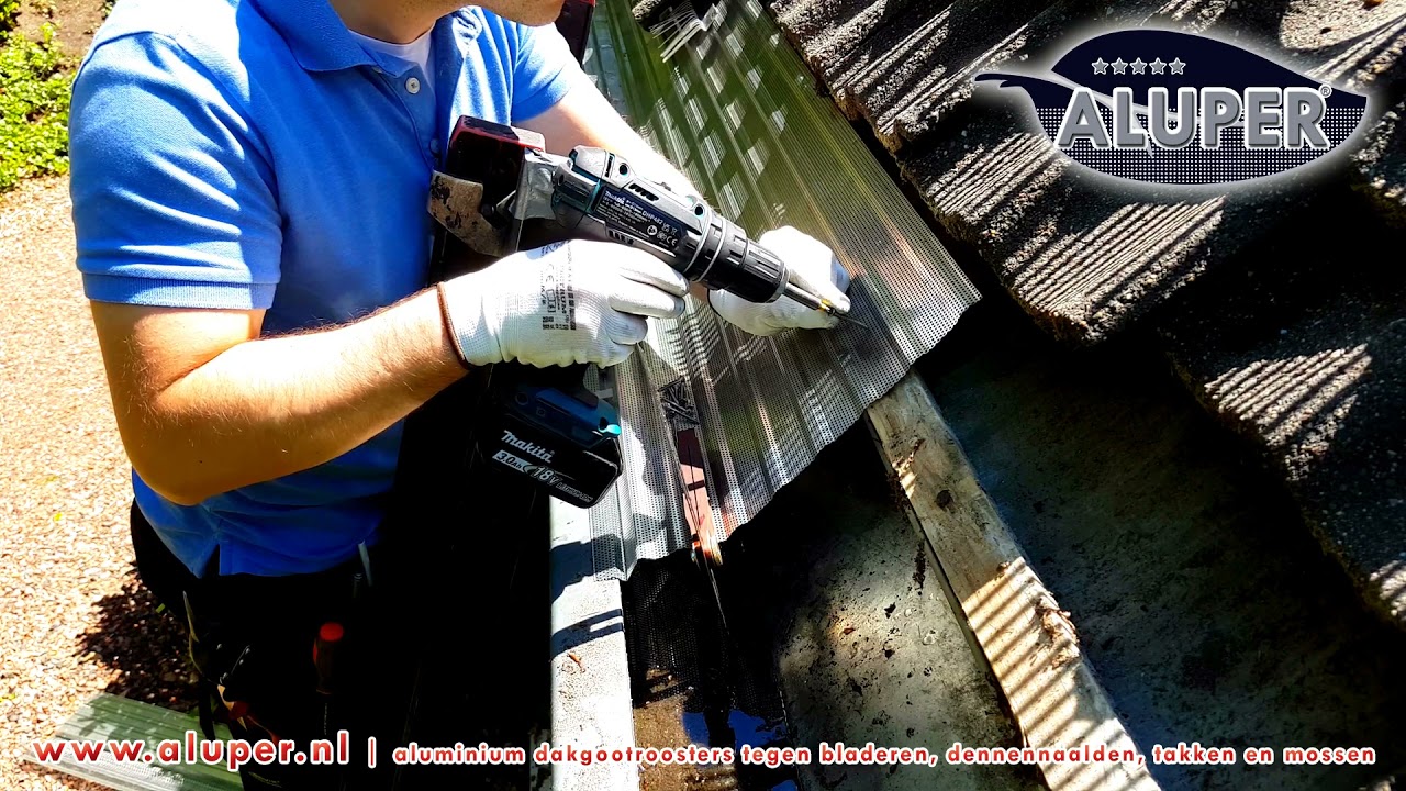 Instruction video 3 – SECURE THE GRILLE YOURSELF. Aluper® gutter grate against leaves and pine needles.