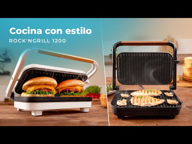 Parrilla eléctrica Cecotec Rock?nGrill 1200 Wood 1300W Revestimiento Piedra RockStone Asa Madera video