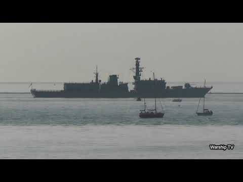 HMS NORTHUMBERLAND F238 HEADS OUT TO SEA IN PLYMOUTH SOUND - 21st September 2020