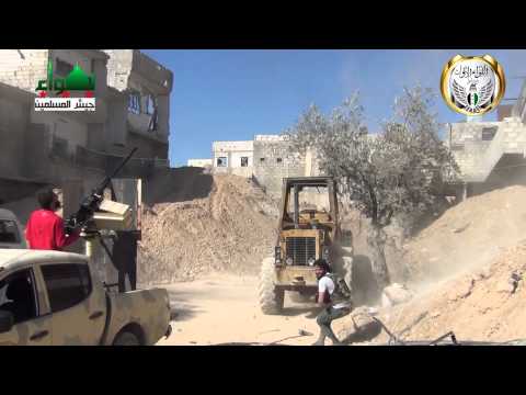 التصدي للطيران الحربي برشاش 14 في حي برزة من قبل اللواء الأول في دمشق