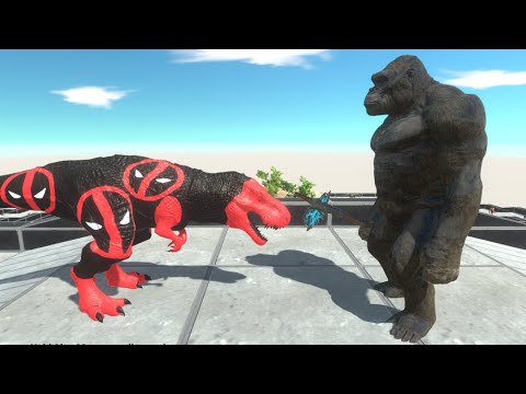 DeadPool T-Rex Death Run vs King Kong - Animal Revolt Battle Simulator
