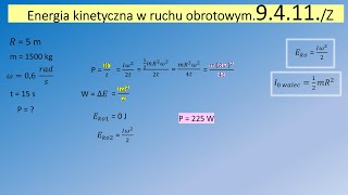9.4.11. Scena obrotowa o promieniu R = 5 m i masie m = 1500 kg została wprawiona w ruch i osiągnęła